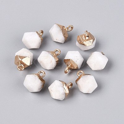Natural White Moonstone Pendants G-N359-18G-15-1
