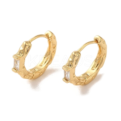 Brass Micro Pave Cubic Zirconia Earrings for Women EJEW-E301-11G-1