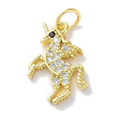 Rack Plating Brass Micro Pave Cubic Zirconia Pendants KK-Z039-24G-1