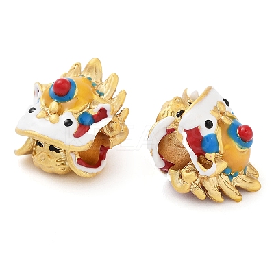 Alloy Enamel European Beads ENAM-M008-27G-1