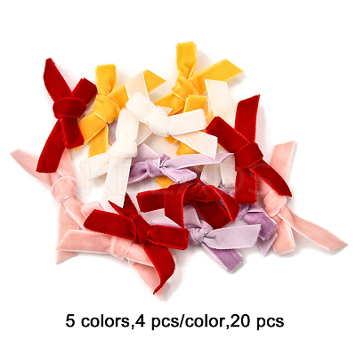 20Pcs 5 Colors Velvet Bowknot Costume Accessories DIY-FP0001-66-1