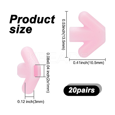 20 Pairs 5 Colors Arrow Silicone Eyeglasses Ear Grips Sleeve Holder AJEW-DR0001-20-1