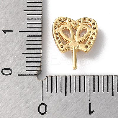 Rack Plating Brass Cubic Zirconia Cabochons KK-M264-05G-1