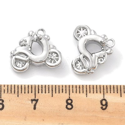 Brass Micro Pave Clear Cubic Zirconia Charms KK-M102-51P-1