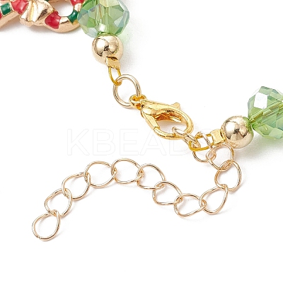 Christmas Alloy Enamel Charm Bracelets BJEW-JB12077-01-1