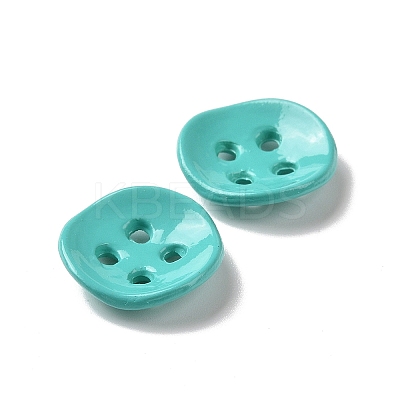 Spray painted Alloy Buttons PALLOY-K001-03-1