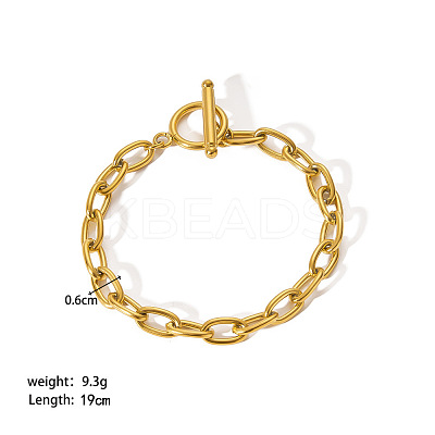 European Style 304 Stainless Steel Cable Chains Bracelet for Women LS-HM2215-15-1