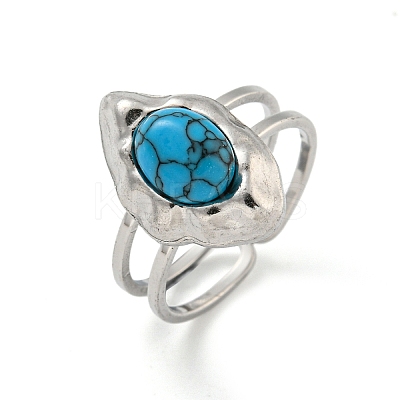304 Stainless Steel Open Cuff Rings STAS-Z060-02P-1