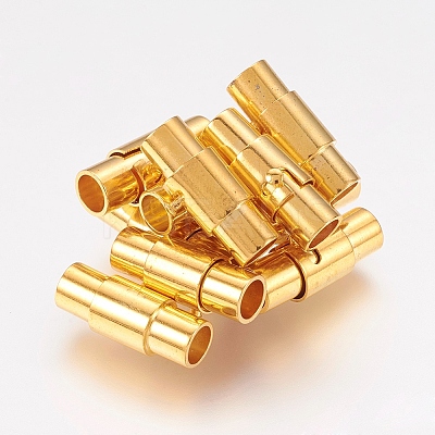 Brass Locking Tube Magnetic Clasps LS-MC078-G-1