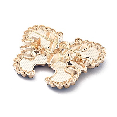 Butterfly Alloy Rhinestone Brooches LS-JEWB-E041-06KCG-02-1