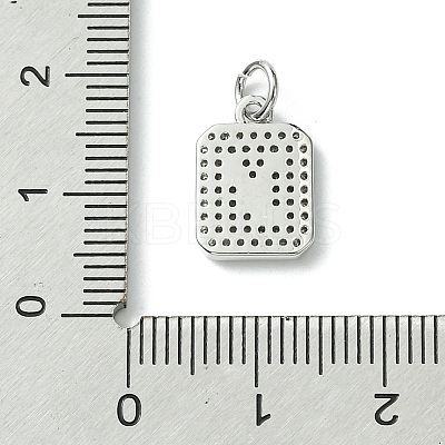 Rack Plating Brass Micro Pave Clear Cubic Zirconia Charms KK-G501-01Y-P-1