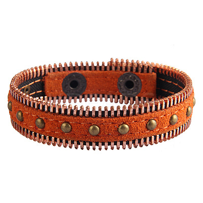 Alloy PU Leather Cord Studded Bracelets FS-WG408C4-06-1
