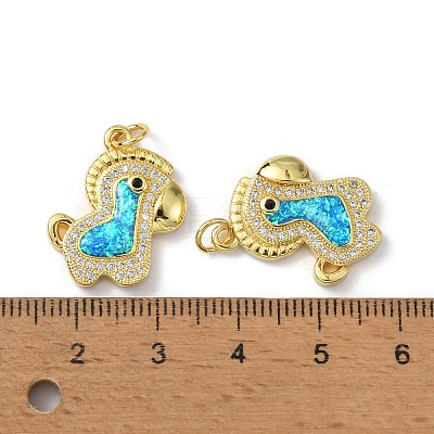 Brass Micro Pave Cubic Zirconia Pendants KK-A197-17G-1