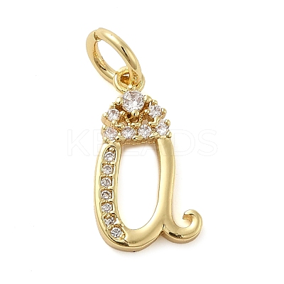 Brass Micro Pave Cubic Zirconia Pendants KK-M273-01G-U-1