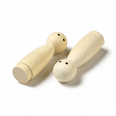 Unfinished Wooden Peg Dolls Display Decorations LS-WOOD-E015-01E-1