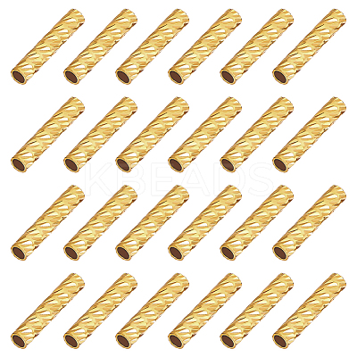 120Pcs Brass Tube Beads FIND-BC0041-63G-1