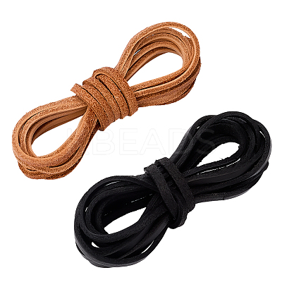 4 Bags 2 Colors Cowhide Leather Cord WL-GF0001-12-1