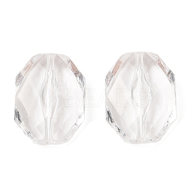 Faceted Hexagon Transparent Acrylic Beads TACR-R126-A01-1