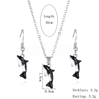 Alloy Enamel Pendant Necklaces & Dangle Earrings Sets FS-WGBC05C-02-1