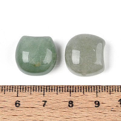 Natural Green Aventurine Cat Head Shape Beads G-T144-05G-1