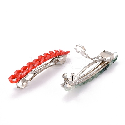Opaque Acrylic Twist Chains Hair Barrettes PHAR-JH00076-1