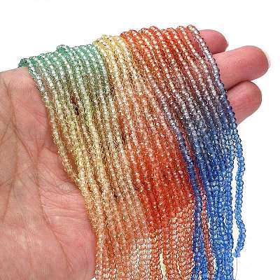 Transparent Painted Glass Beads Strands LS-DGLA-A034-T1mm-A02-1