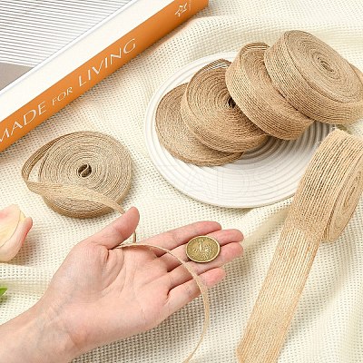 6Rolls 6 Styles Braided Burlap Ribbon OCOR-YW0001-22-1