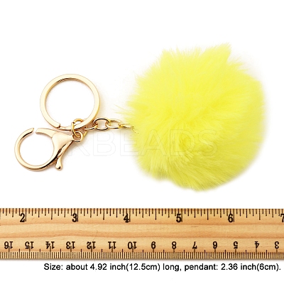 Faux Rabbit Fur Pom Pom Ball Keychain KEYC-FS00031-06-1