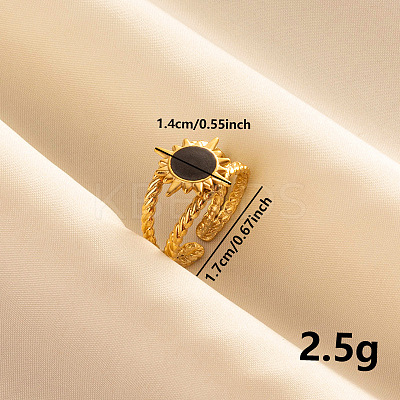 Stylish Sun Enamel Open Cuff Ring CL1011-3-1