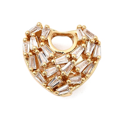 Brass Micro Pave Clear Cubic Zirconia Pendants KK-F916-32G-1