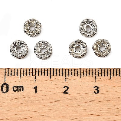 Brass Rhinestone Spacer Beads RB-A014-L6mm-01P-1