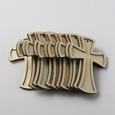 12Pcs Wooden Big Pendants WOOD-WH0030-42A-1