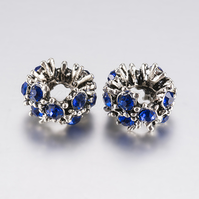Tibetan Style Alloy Rhinestone European Beads PALLOY-F200-04G-1