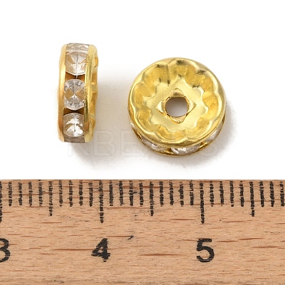 Brass Grade B Rhinestone Spacer Beads X-RSB039-B01G-1