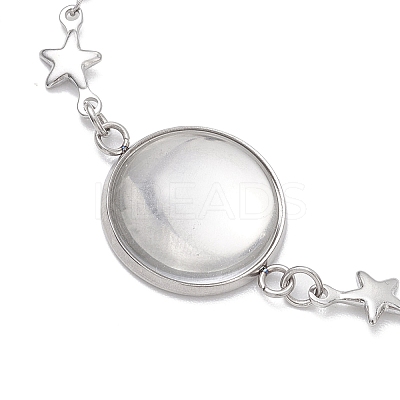 Tarnish Resistant 3Pcs 3 Styles Stainless Steel Bracelet Star & Oval & Cross Link Bracelet Making with Tray BJEW-JB10532-1