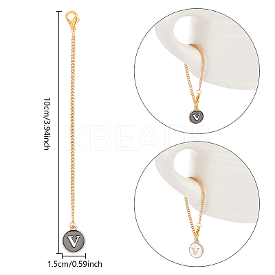 Flat Round with Letter Alloy Enamel Wine Glass Charms AJEW-AB00184-22-1