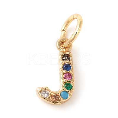 Brass Micro Pave Colorful Cubic Zirconia Charms ZIRC-F092-01-J-1