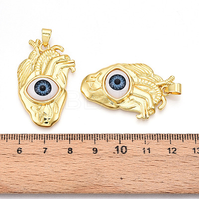 Brass Resin Pendants KK-T070-98-1