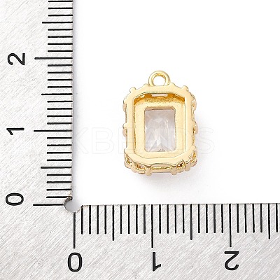 Brass Micro Pave Clear Cubic Zirconia Pendants KK-Z084-09G-02-1