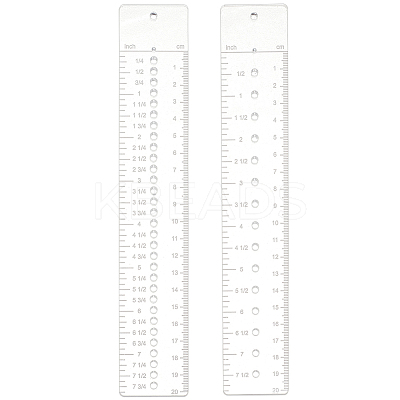 2Pcs 2 Styles Acrylic Rulers AJEW-WH0270-327-1