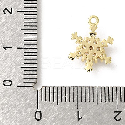 Christmas Theme Brass Micro Pave Cubic Zirconia Charms KK-P278-06G-1