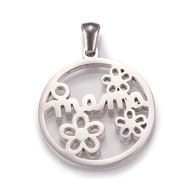 Non-Tarnish 304 Stainless Steel Pendants STAS-N096-02P-1