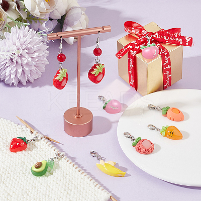Fruit & Vegetable Pendant Stitch Markers HJEW-AB00306-1