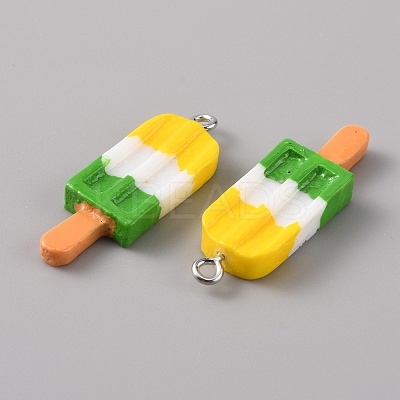 Three Color Opaque Resin Pendants RESI-TAC0010-66B-1