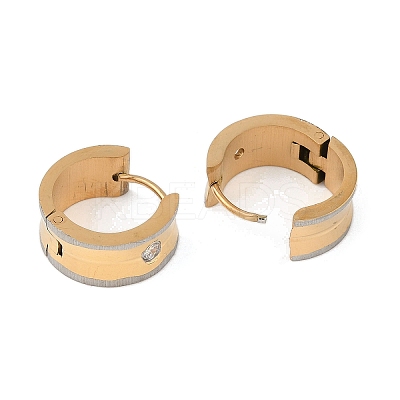 Ion Plating(IP) Round 304 Stainless Steel Hoop Earrings EJEW-M001-04G-1
