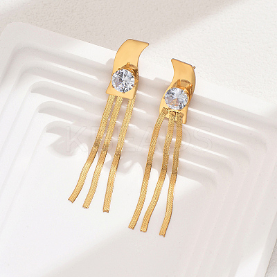 Fashionable Vintage Tassel 201 Stainless Steel Stud Earrings OP9629-2-1