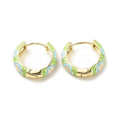 Flower Enamel Hoop Earrings LS-EJEW-G290-04G-A-1