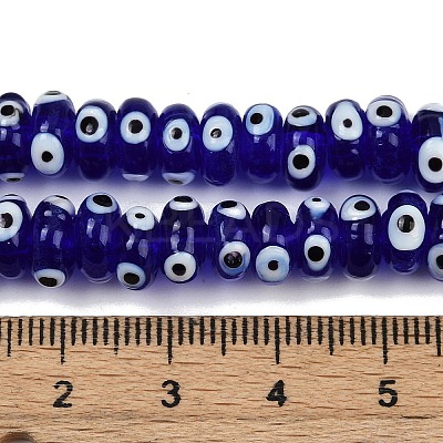 Handmade Evil Eye Lampwork Beads Strands LAMP-A007-02B-01-1