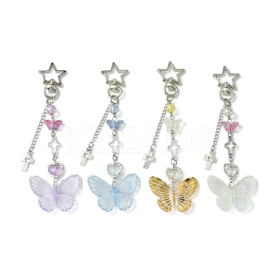 Electroplate Acrylic Butterfly Pendant Decorations KEYC-FZ00014-04-1