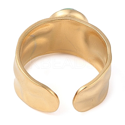 Oval Natural Malachite Finger Rings RJEW-Z057-12G-03-1